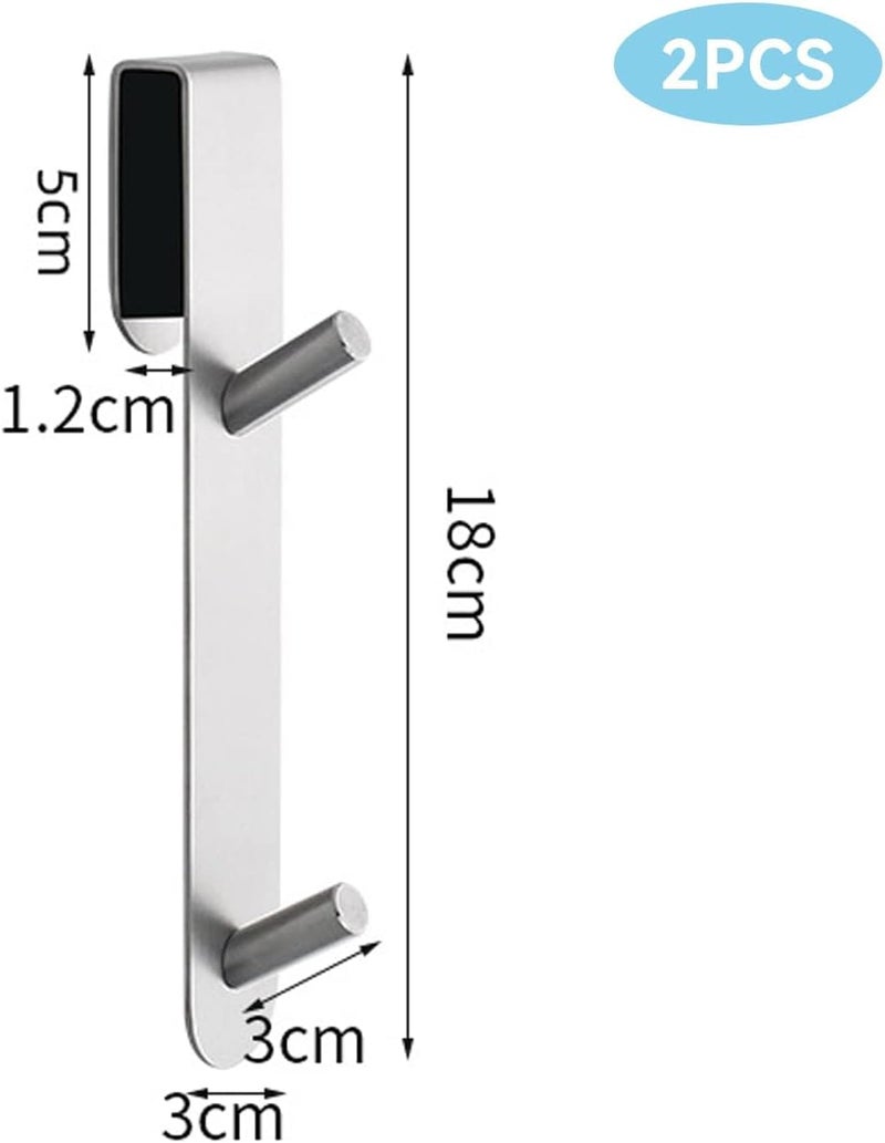 Bukela Shower Door Hooks Extended Over Door Hanger Bathroom Accessoriesfor Bathroom Frameless Glass Shower Door, No Slip Stainless Steel Towel Hooks, Heavy Duty Rack Hooks for Robe (Silver) - Image 2